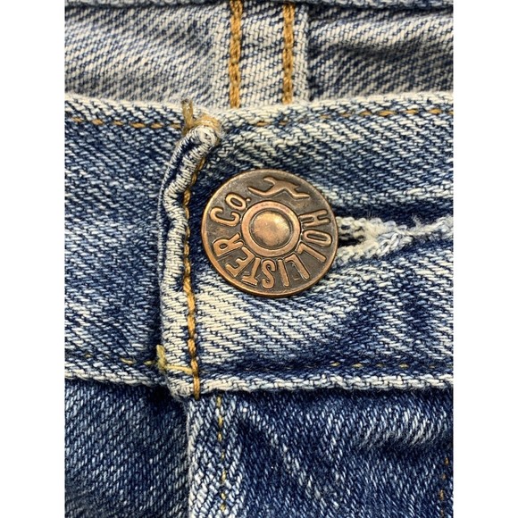 Hollister Denim Jeans Men's 32X32 Blue Button Fly Factory Destroyed Distressed - Picture 9 of 16